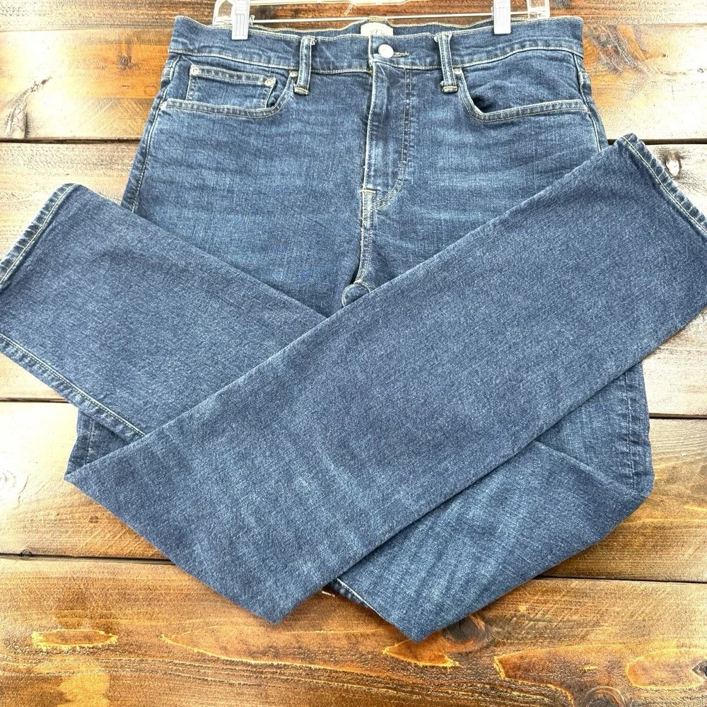 J.Crew 770 Straight‎ Men's 33 Med Wash Stretch Denim Jeans Classic Act 34